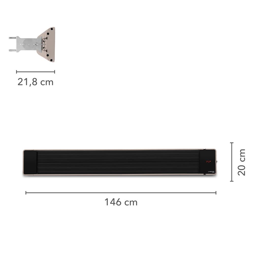 TROTEC IRD 2400 Dark Heater, Black Headlight, Heat Radiator, Terrace  Floodlight, Balcony Heater, Incl. Remote Control, IP55, 2.400 W :  Amazon.se: Garden