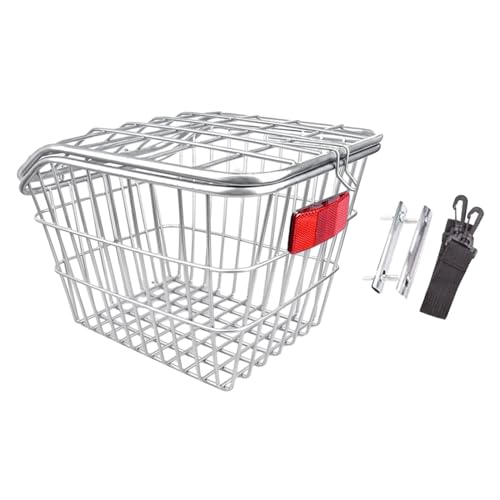 kowaku Rear Bike Basket Bicycle Basket, Heavy Duty Easy Install Iron Bike Wire Basket Bicycle Cargo Rack for Hiking Outdoor Biking