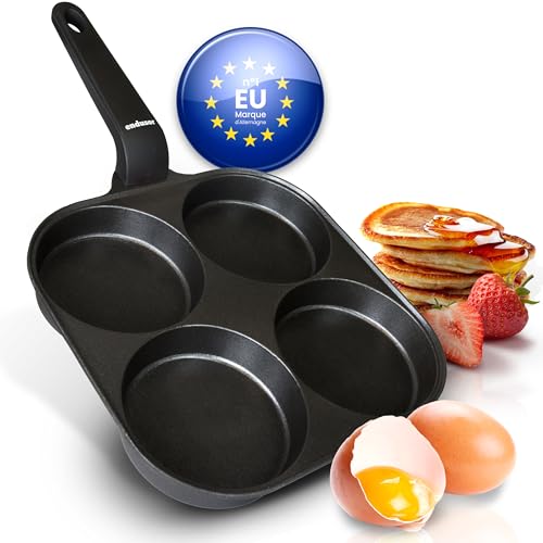 endusor Poele Pancakes et oeuf au plat - Poele de 21 cm adaptée à toute cuisinière + revêtement anti-adhésif | Induction Gaz Céramique Électrique...