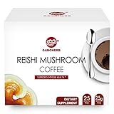 GANOHERB Reishi Mushroom Coffee Mix, Organic Instant Ganoderma Cafe with 100% Natural Ganoderma Lucidum Lingzhi Black Coffee for Stress Relief Better Focus Immune Support, Mix Flavor No Sugar 25 Bag