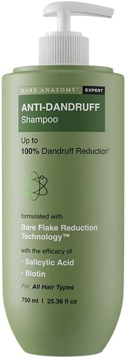 Bare Anatomy Anti Dandruff Shampoo | Reduces Up to 100% Dandruff and Strengthens Hair | Derma Approved Shampoo with Salicylic Acid & Biotin | Helps Remove Flakes and Itching | Shampoo For All Hair