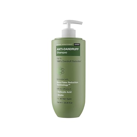 Bare Anatomy Anti Dandruff Shampoo Reduces Up to 100% Dandruff and Strengths Hair Derma Approved Shampoo with Salicylic Acid & Biotin Shampoo For All Hair types For Women And Men 750ml
