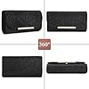UBAYMAX Pochette de Soirée Femme, Clutch Élégant Noir pour Mariage et Cérémonie, avec Chaîne Amovible pour Boule #2