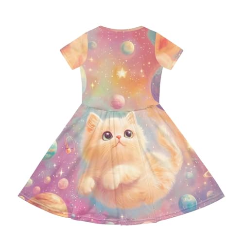 Image of Short Sleeve Dress for Girls with Pockets Cute Toddler Girl Clothes Summer 2-12