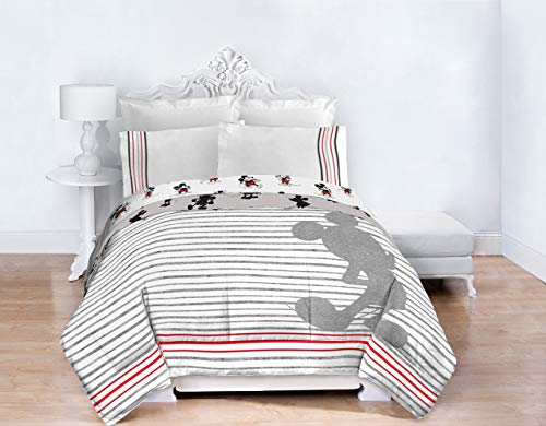 Image of Jay Franco Disney Mickey Mouse 90th Stripe Queen Bed Set, White