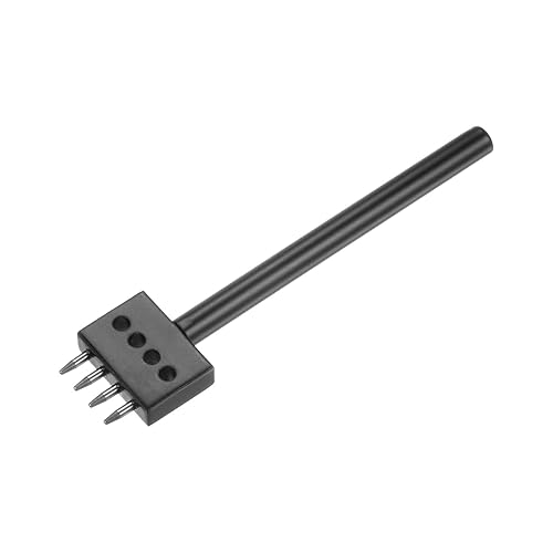 Miniatura 6 de uxcell Herramienta perforadora de cuero de 4 puntas de 0.315in con punta de acero de 0.315in, cincel para costura de cuero para manualidades