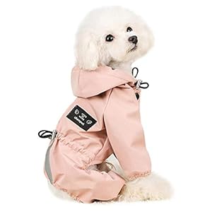 ETOPARS Waterdichte Hondenjas, Huisdier Waterdichte Winterkleding met Hoed, Outdoor Ademende Reflecterende Regenjas voor Huisdieren, Lichtgewicht Regenjack voor Honden