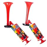 bubulu 応援グッズ エアーホーン 2個セット アリーナ サッカー スポーツ エアポンプ クラクション ブブゼラ ハロウィン クリスマス (レッド ２個セット)