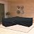 Flexiyard Heavy Duty Outdoor Sectional Sofa Cover, Waterproof 600D Patio Sectional Couch Protector, Lawn Patio Furniture Covers (Midnight Black, V-Shaped-90 x 90")