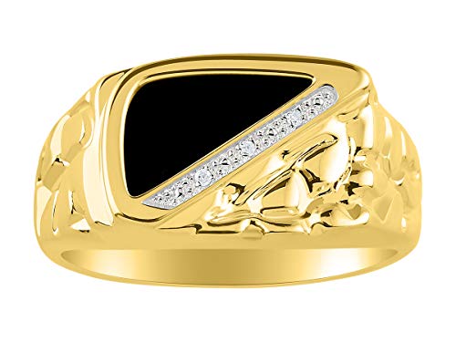 Bague pépite diamants onyx noir argent 925 bague créateur luxe ajustable