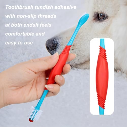 Image of 2 Pcs Dog Toothbrush Double Headed pet Toothbrush Soft 360 Degree Dog Tooth Brush Double-Headed Design Brush Head for Small and Large Dogs Cats Puppy Teeth Cleaning