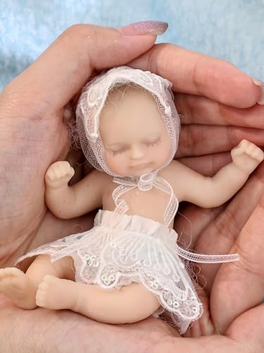 Muñeca bebé mini silicona realista 5 pulgadas miniatura 4