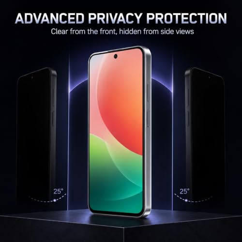 Image of FIRST MART Privacy Tempered Glass for Samsung Galaxy M47 With Cable Guard & Installation Kit | Anti-Spy 9H Screen Protector, Edge-to-Edge, Case-Friendly | Black