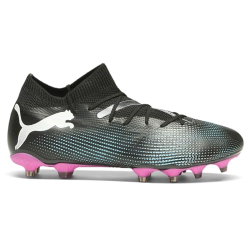 PUMA Womens Future 7 Match Firm GroundArtificial Ground Lace Up Soccer Cleats - Black, Pink - Size 6.5 M