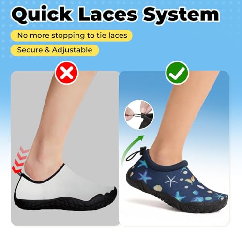 Image of Mishansha Kids Water Shoes Quick-Dry Wide Toe Box Non-Slip Barefoot Shoes Beach Pool Swim Shoes
