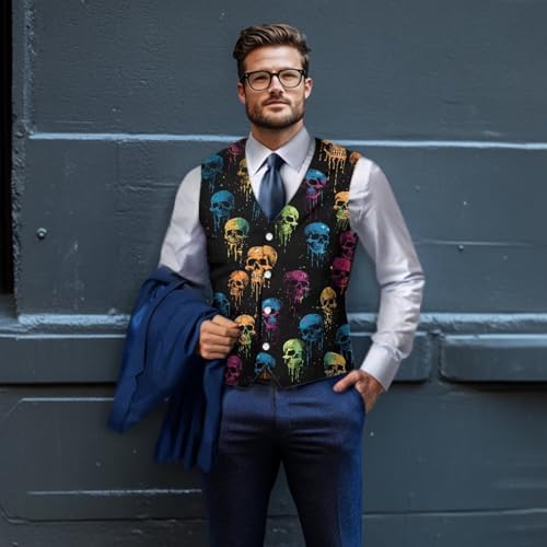 Mens Formal Suit Vest Casual V-neck Slim Fit Button Classic Button Sleeveless Breasted Waistcoat for Party Tuxedo4