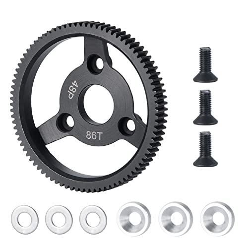 MOHERO Metal Spur Gear 48P 86T Transmission Gears for 1/10 Slash 2wd Rustler Stampede Telluride RC...