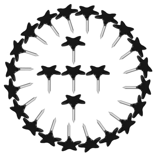 Chinchetas decorativas de metal POPETPOP 300 piezas negras de estrella para oficina 2