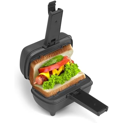 UVFAST Mini Sandwich Maker with Removable Plates: Portable Grilled Cheese Maker, Electric Breakfast Sandwichera with Non-Stick Plates, Hot Sandwich Maker Press for Cooking Breakfast, Grilled Cheese Cover