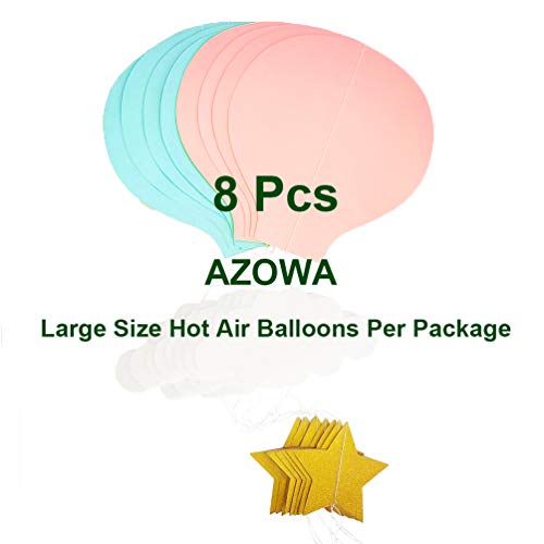 8 Pcs Large Size Hot Air Balloon 3D Paper Garland Hanging Decorations For Wedding Baby Shower Birthday Party Decorations By Azowa #TOP2