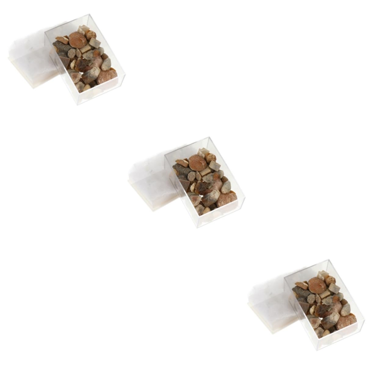 TOPPERFUN 3 Boxes Ore Specimen Minerals Rock Display Case Natural Stones Tostones Stone Collection Stones and Crystals Stone Samples Specimen Stones Rock Collection Hybrid