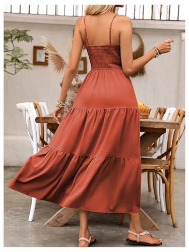 Image of BEAUDRM Women's Summer Maxi Dresses Boho Summer Wedding Guest Dress Beach Vacation Outfits Cruise Flowy Milkmaid Sundresses