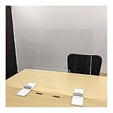日本製アクリルパーテーション(窓あり) 【サイズ】500x600mm 【窓サイズ】200x300mm 【厚さ】3~5mm 【材質】(パーテーション部)アクリル、(台座)スチール 【重量】約1.5kg【内容量】1台