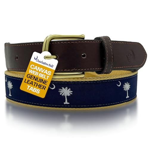 SC Palmetto Moon Genuine Leather State Flag Ribbon Belt2
