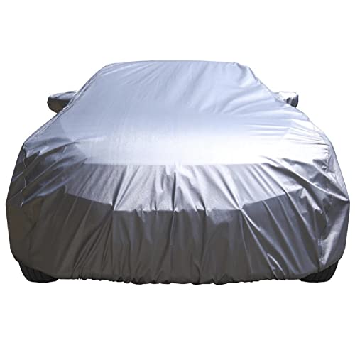 Image of NEODRIFT 'CrystalTech' All Weather Protection Car Cover For Hyundai Verna - Dust, Waterproof, Durable Cover - Triple Stitched Elastic Grip With Mirror And Antenna Pocket - Silver, Model Year: 2017-2022