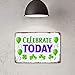 Celebrate Today Wall Art – 8x12 Inch Metal Tin Sign, St. Patrick's Day Decor, Four-Leaf Clover & Balloon, Lucky Holiday Plaque