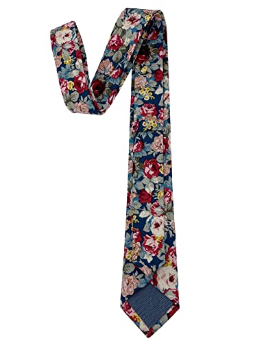 Image of Kebocis Mens Skinny Cotton Floral Tie for Men