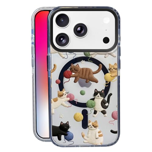 Coque iPhone 17 Pro chat brodé pour une protection MagSafe au quotidien