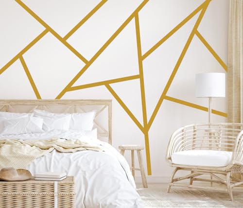Art mural géométrique minimaliste doré pour chambre et bureau - 3