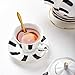 Hemoton Polka Dot Cup and Saucer Set Ceramic Coffee Mug with Saucer 5.3 Inch Vintage European Style for Latte Cappuccino Tea and Afternoon Tea Serving