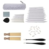 Zerodeko Ensemble de Dessin 48 Pièces avec Estompes, Éponges et Gommes d'artiste pour Croquis, Mélange et Retouche Précise, Kit Complet pour Débutants et Professionnels, Matériel de Dessin