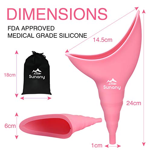 Image of Female Urinal, Reusable Silicone Foolproof Women Pee Funnel Allows Women to Pee Standing Up,Women's Urinal is The Perfect Companion for Indoor Use