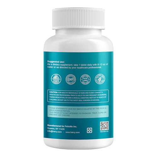 Image of Heivy Salt Tablets 1000mg, 365 Tablets Pure Sodium Chloride Pills | Salt Pills, Non-GMO - Electrolyte Balance and Hydration Support, Electrolytes Replenisher Hydration Drink