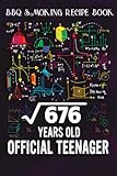 bbq smoking recipe book :square root of 676 26 years old official birthday: gifts for sister:pitmaster journal notebook for testing and perfecting ... cook temps, times, and more!,birthday gifts