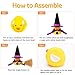 wonuu Duck Car Dashboard Decorations Duck Car Ornaments Cute Car Accessories for Duck Car Accessories with Magic Hat Broom Necklace and Round Sunglasses, Black&purple hat