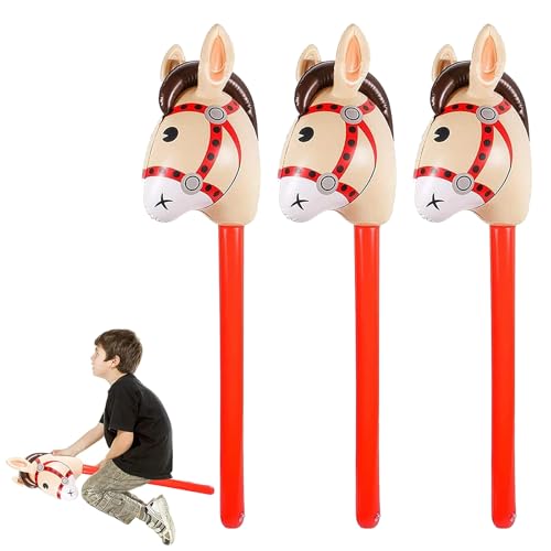 Interattivo: Palloncino gonfiabile a forma di cavallo è dotato di tre teste di cavallo gonfiabili, perfette per attività genitori-figli come i giochi di ruolo a casa. Cavallino finto con bastone può anche essere condiviso con gli amici per giocare all'aperto, permettendo loro di scatenare la loro immaginazione e creare una varietà di storie e scenari, portando energia e gioia infinite