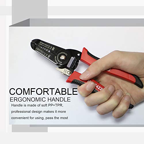 image for LAND 10-22 AWG Wire Stripper, 7-Inch Wire Crimping Tool/Wire Cutter/Ca