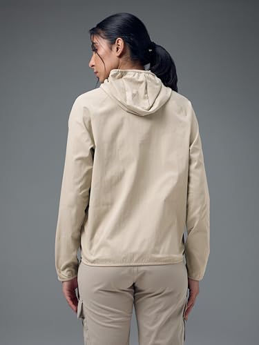 Image of TECHNOSPORT Women's Solid Slim Fit Hooded Jacket with TECHNOWARM+ | Full Zip Polyester Winter Jacket for Sports, Gym, Travel & Casual Wear | Long Sleeve Hooded Activewear with Moisture-Wicking Fabric