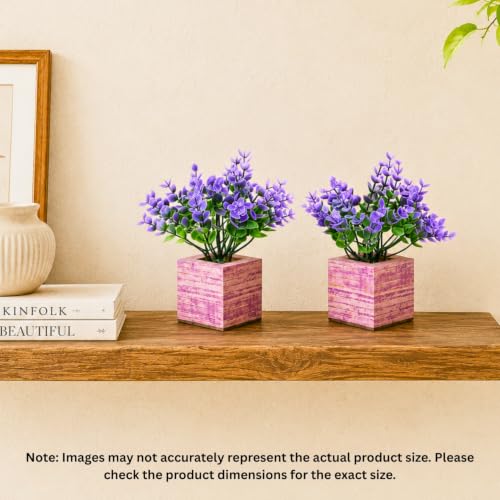 Image of DecoreBugs Artificial Eucalyptus Plant with Plastic Pot (Pack of 2) | 12 cm Height | Mini Potted Plants for Shelf Decor, Home, Office, Living Room, Desk & Table Item Decoration