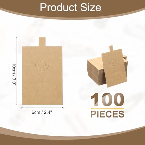 Cartes de présentation bagues porte-clés boucles d'oreilles kraft - 3