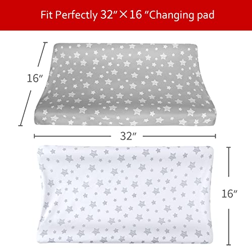 image for Moonsea Changing Pad Cover for Boys Girls 2 Pack, Lovely Print Soft Un