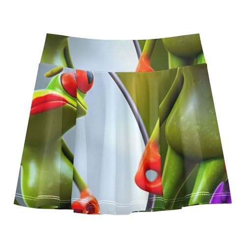Toddler Tennis Skirts Funny Frogs Green Athletic Shorts Girls Skorts Kid Teen Butterfly Skirt 4t