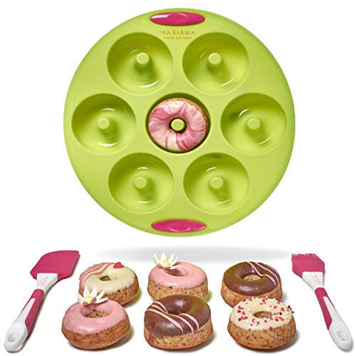 image for Mariana Cakes Designer Non-Stick Silicone Donut Pan and Cupcake Pan wi