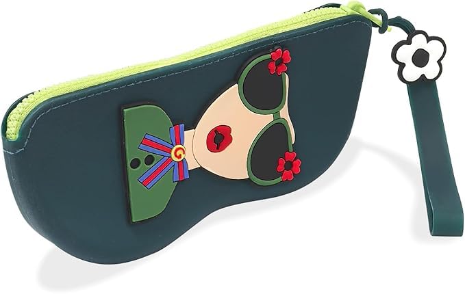Sunglasses Cases, Pack of 1 Fashion Cartoon Silicone Eyeglasses Organizer Case Zipper Silicone Storage Pouch with Lanyard-image-18
