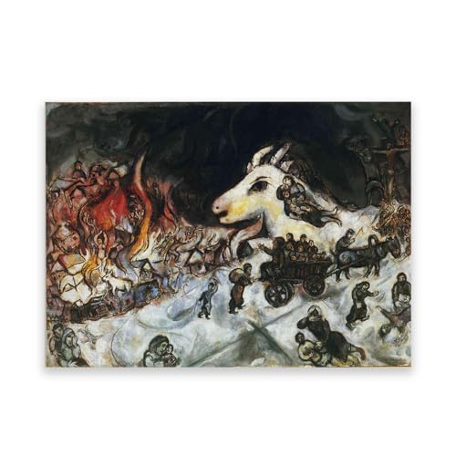 Marc Chagall Affiche Tableau Impression sur Toile Décoration Maison Salon Chambre 70x50cm