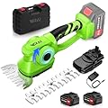 VARAI Hedge Trimmer Cordless, 2 in 1 Cordless Hedge Trimmer with 2600mAh Battery*2, High Power and Large Capacity Hedge Shears for Gardens, Patios and Lawns Charger Included